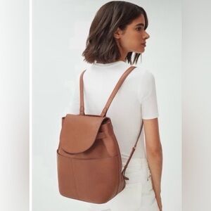 Cuyana Black Leather Backpack 13 inch
